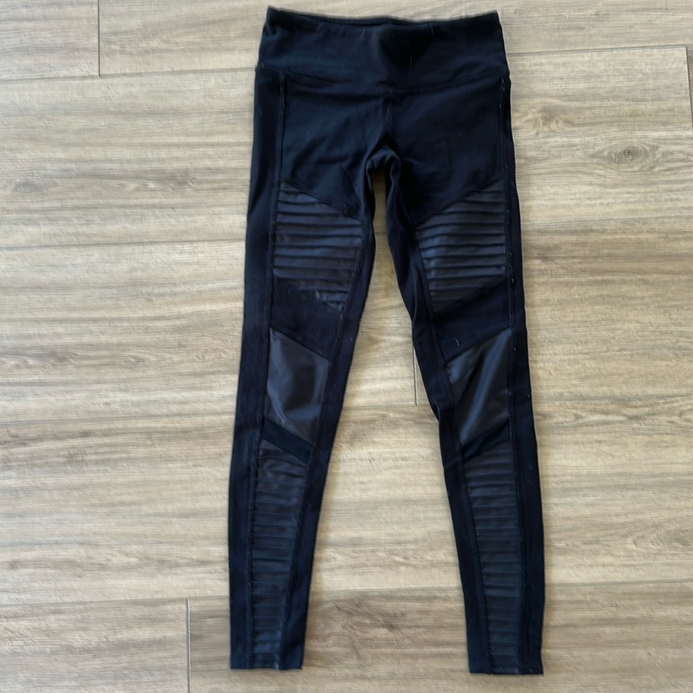 Alo black motorcycle leggings, XS